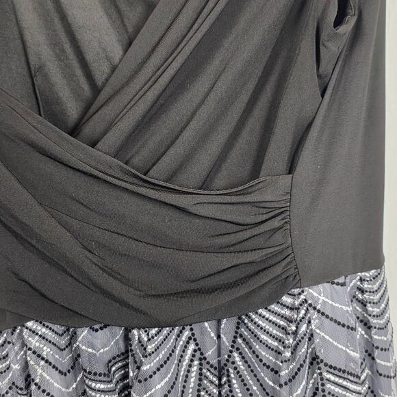 SLNY Black Grey Sequined Cocktail Dress Women’s 24W - Picture 3 of 10